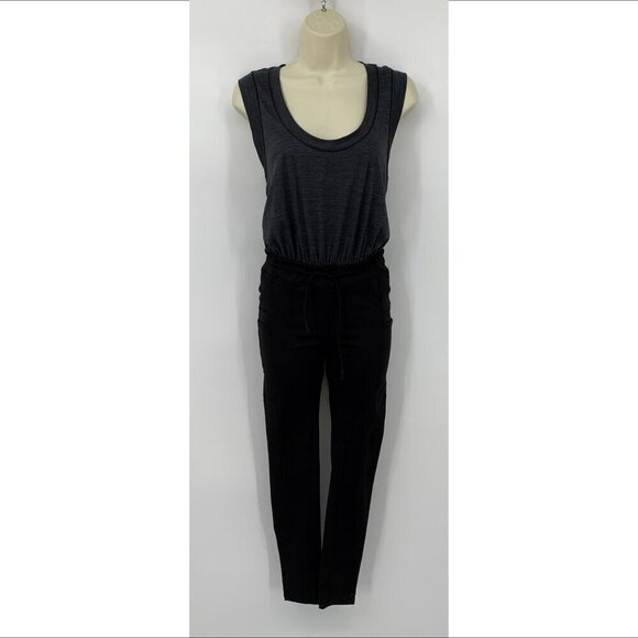 FP Free People Movement Off to Races jumpsuit athletic black gray cut-out new XS - Picture 2 of 6